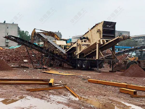 移動式建筑垃圾處理系統(tǒng)生產現場